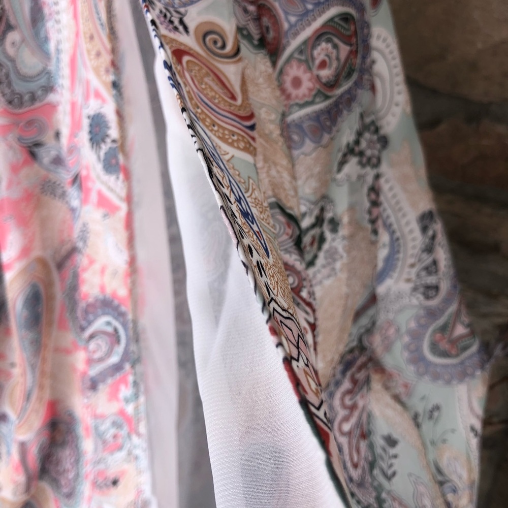 NWT Soieblu Baltic Born Strapless Paisley Print Maxi Dress Pastel Size Large - Picture 9 of 14